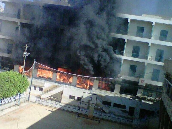 On Tuesday, August 14, 2013, the Obama administration supported  Muslim Brotherhood  burned this Christian school in Elminia City, Egypt. 
